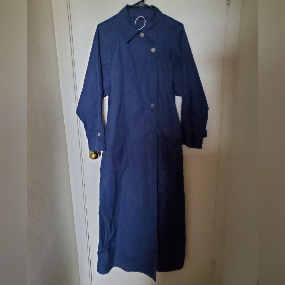 Blue Nehera cotton twill trench coat. Size 36 (small). Nwot.